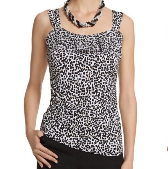 White House Black Market Tops - White House Black Market Women's Animal Print Sleeveless Blouse Size XL